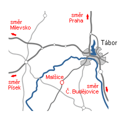 Mapa Tborsko